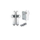 IVER Cambridge Door Knob On Shouldered Backplate | Entrance Kit (Key/Thumb) | 9 Finishes - Polished Chrome