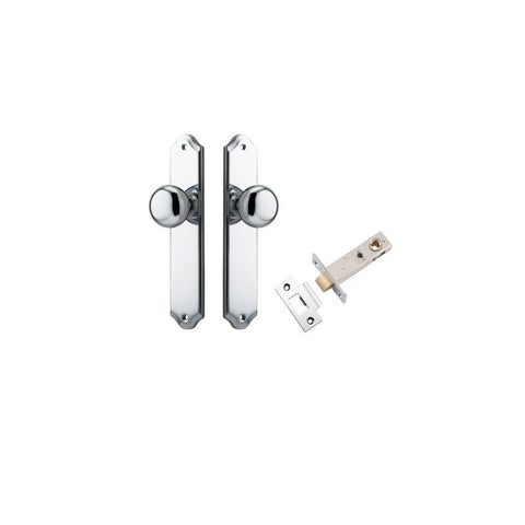 IVER Cambridge Door Knob On Shouldered Backplate | Passage Kit | 9 Finishes - Polished Chrome