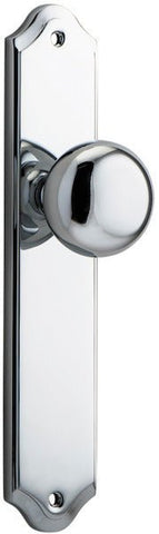 IVER Cambridge Door Knob On Shouldered Backplate | Passage Lever Set Only | 9 Finishes - Polished Chrome