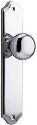IVER Cambridge Door Knob On Shouldered Backplate | Passage Lever Set Only | 9 Finishes - Polished Chrome
