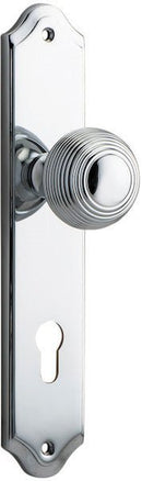 IVER Guildford Door Knob On Shouldered Backplate | Entrance Lever Set Only | 9 Finishes - Polished Chrome