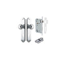IVER Guildford Door Knob On Shouldered Backplate | Entrance Kit (Key/Key) | 8 Finishes - Polished Chrome