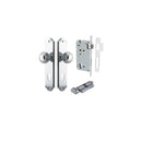 IVER Guildford Door Knob On Shouldered Backplate | Entrance Kit (Key/Thumb) | 8 Finishes - Polished Chrome