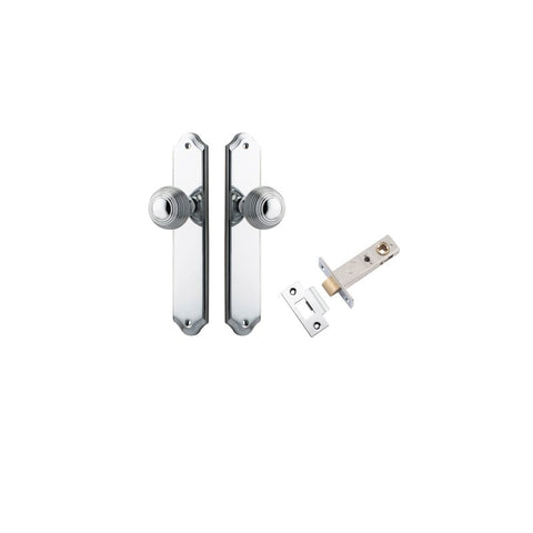 IVER Guildford Door Knob On Shouldered Backplate | Passage Kit | 8 Finishes - Polished Chrome