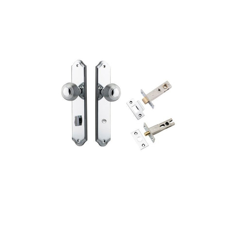 IVER Guildford Door Knob On Shouldered Backplate | Separate Privacy Kit | 8 Finishes - Polished Chrome