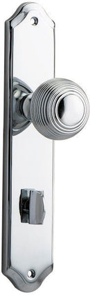 IVER Guildford Door Knob On Shouldered Backplate | Privacy Lever Set Only | 9 Finishes - Polished Chrome