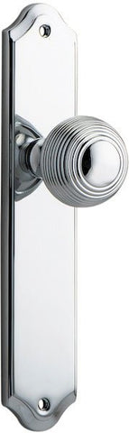 IVER Guildford Door Knob On Shouldered Backplate | Passage Lever Set Only | 9 Finishes - Polished Chrome