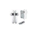 IVER Paddington Door Knob On Oval Backplate | Entrance Kit (Key/Thumb) | 9 Finishes - Polished Chrome