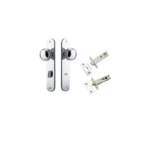 IVER Paddington Door Knob On Oval Backplate | Separate Privacy Kit | 9 Finishes - Polished Chrome