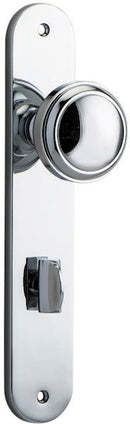 IVER Paddington Door Knob On Oval Backplate | Privacy Lever Set Only | 9 Finishes - Polished Chrome