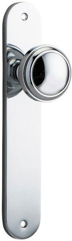 IVER Paddington Door Knob On Oval Backplate | Passage Lever Set Only | 9 Finishes - Polished Chrome