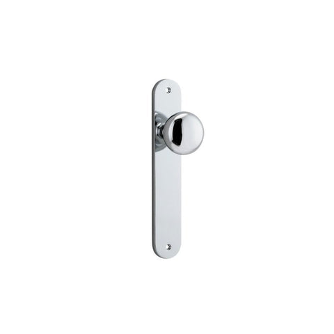 IVER Cambridge Door Knob On Oval Backplate | Passage Lever Set Only | 9 Finishes - Polished Chrome