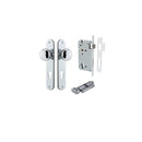IVER Cambridge Door Knob On Oval Backplate | Entrance Kit (Key/Thumb) | 9 Finishes - Polished Chrome