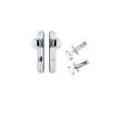 IVER Cambridge Door Knob On Oval Backplate | Separate Privacy Kit | 9 Finishes - Polished Chrome