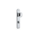 IVER Cambridge Door Knob On Oval Backplate | Privacy Lever Set Only | 9 Finishes - Polished Chrome