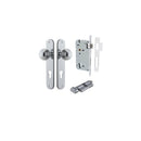 IVER Guildford Door Knob On Oval Backplate | Entrance Kit (Key/Thumb) | 9 Finishes - Polished Chrome