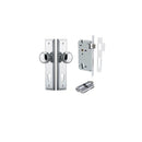 IVER Paddington Door Knob On Stepped Backplate | Entrance Kit (Key/Key) | 9 Finishes - Polished Chrome
