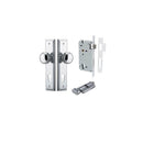IVER Paddington Door Knob On Stepped Backplate | Entrance Kit (Key/Thumb) | 9 Finishes - Polished Chrome