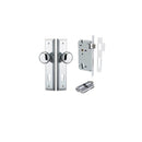 IVER Cambridge Door Knob On Stepped Backplate | Entrance Kit (Key/Key) | 9 Finishes - Polished Chrome
