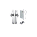 IVER Guildford Door Knob On Stepped Backplate | Entrance Kit (Key/Key) | 9 Finishes - Polished Chrome