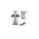 IVER Guildford Door Knob On Stepped Backplate | Entrance Kit (Key/Thumb) | 9 Finishes - Polished Chrome