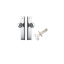 IVER Guildford Door Knob On Stepped Backplate | Passage Kit | 9 Finishes - Polished Chrome