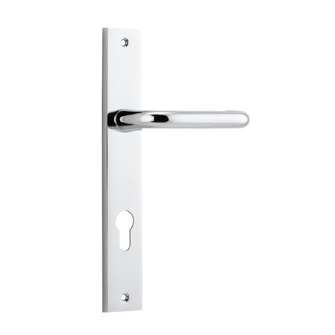 IVER Oslo Lever Door Handle On Rectangular Backplate | Entrance Lever Set Only | 9 Finishes - Polished Chrome