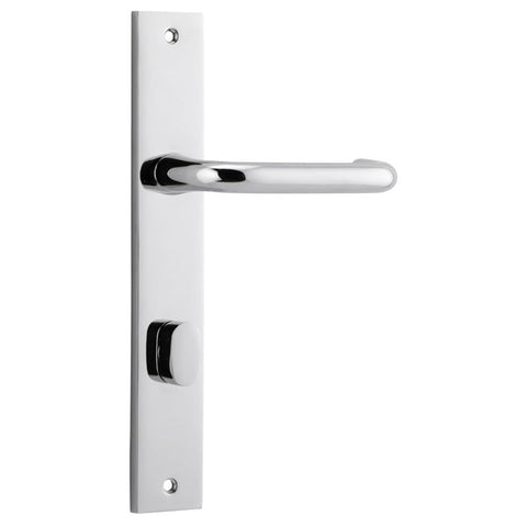 IVER Oslo Lever Door Handle On Rectangular Backplate | Privacy Lever Set Only | 9 Finishes - Polished Chrome
