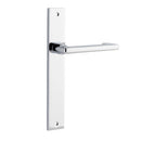 Iver Baltimore Return Door Lever on Rectangular Backplate | Passage Lever Set Only | 7 Finishes - Polished Chrome