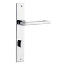 Iver Baltimore Return Door Lever on Rectangular Backplate | Privacy Lever Set Only | 7 Finishes - Polished Chrome