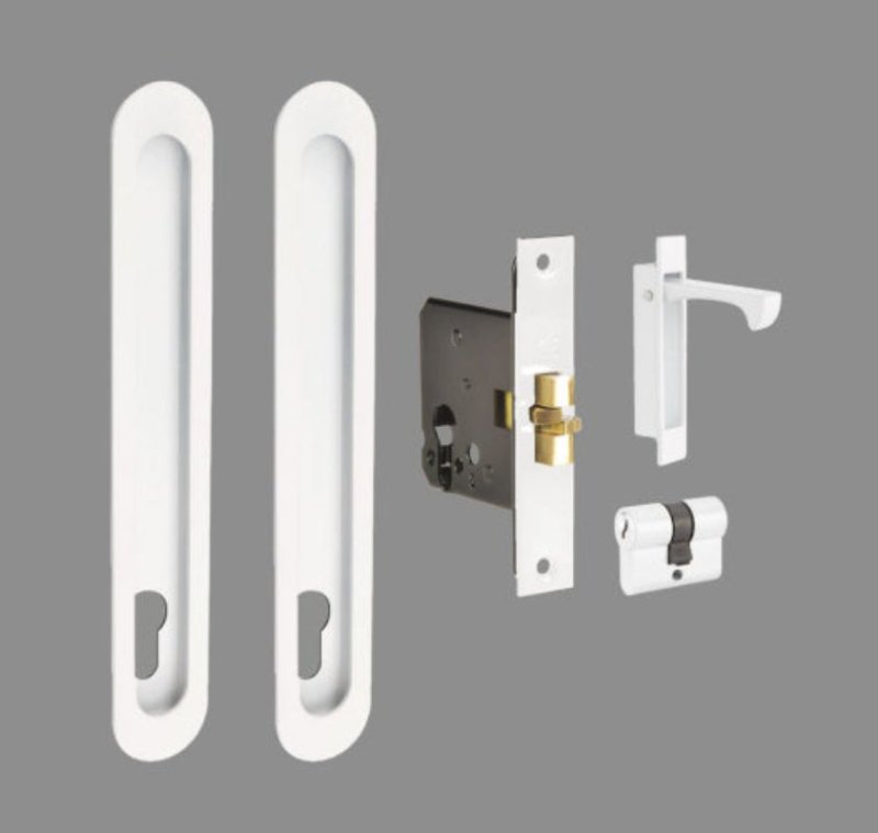 Zanda Duke Sliding Door Lock Kit Flush Pull Integrated Design Multiple Sizes & Finishes - primehardware
