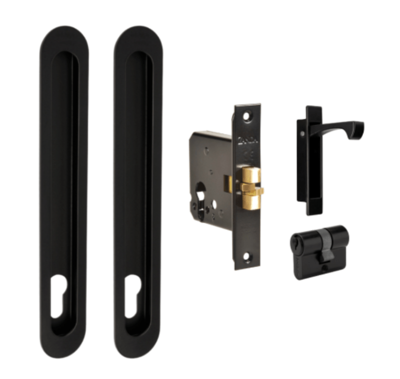 Zanda Duke Sliding Door Lock Kit Flush Pull Integrated Design Multiple Sizes & Finishes - primehardware