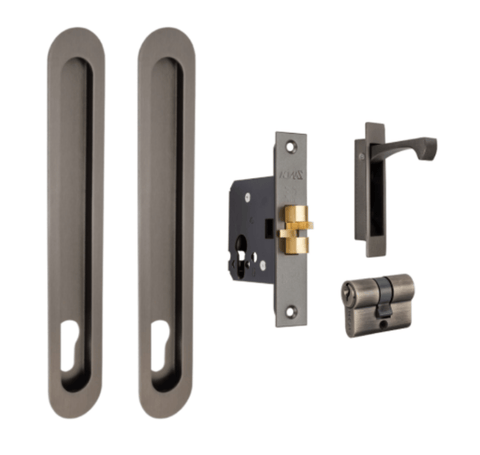 Zanda Duke Sliding Door Lock Kit Flush Pull Integrated Design Multiple Sizes & Finishes - primehardware
