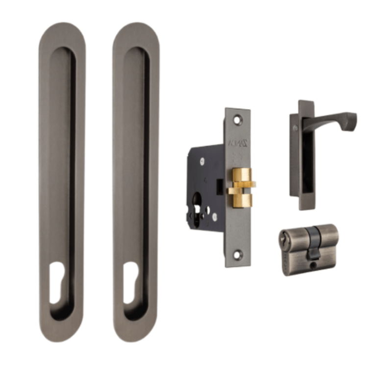 Zanda Duke Sliding Door Lock Kit Flush Pull Integrated Design Multiple Sizes & Finishes - primehardware