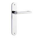 Iver Baltimore Return Solid Brass Door Lever on Oval Backplate | Passage Lever Set Only | 7 Finishes - Polished Chrome