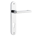 Iver Baltimore Return Solid Brass Door Lever on Oval Backplate | Entrance Lever Set Only | 7 Finishes - Polished Chrome