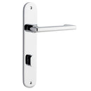 Iver Baltimore Return Solid Brass Door Lever on Oval Backplate | Privacy Lever Set Only | 7 Finishes - Polished Chrome