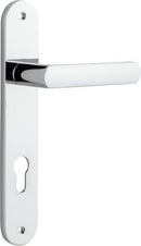 IVER Osaka Door Lever Handle On Oval Backplate | Entrance Lever Set Only | 6 Finishes - Polished Chrome