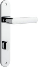 IVER Osaka Door Lever Handle On Oval Backplate | Privacy Lever Set Only | 6 Finishes - Polished Chrome