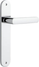 IVER Osaka Door Lever Handle On Oval Backplate | Passage Lever Set Only | 6 Finishes - Polished Chrome