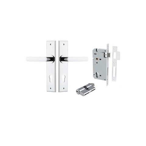 Iver Osaka Door Lever Handle On Chamfered Backplate - primehardware