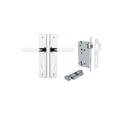 Iver Osaka Door Lever Handle On Chamfered Backplate - primehardware