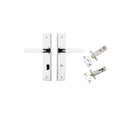 Iver Osaka Door Lever on Rectangular Backplate — Privacy Set (Separate) | Separate Privacy Kit | 6 Finishes - Polished Chrome
