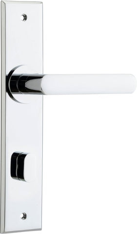 Iver Osaka Door Lever on Rectangular Backplate | Privacy Lever Set Only | 6 Finishes - Polished Chrome