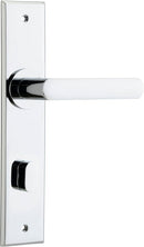 Iver Osaka Door Lever on Rectangular Backplate | Privacy Lever Set Only | 6 Finishes - Polished Chrome