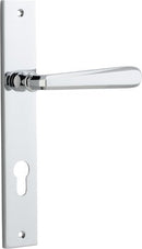IVER Copenhagen Door Lever Handle On Rectangular Backplate | Entrance Lever Set Only | 7 Finishes - Polished Chrome