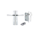 IVER Copenhagen Door Lever Handle On Rectangular Backplate | Entrance Kit (Key/Key) | 7 Finishes - Polished Chrome