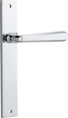 IVER Copenhagen Door Lever Handle On Rectangular Backplate | Passage Lever Set Only | 7 Finishes - Polished Chrome