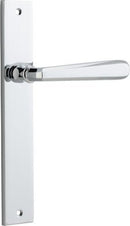 IVER Copenhagen Door Lever Handle On Rectangular Backplate | Passage Lever Set Only | 7 Finishes - Polished Chrome