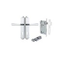 Iver Copenhagen Door Lever Handle on Shouldered Backplate | Entrance Kit (Key/Thumb) | 7 Finishes - Polished Chrome